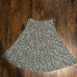 LC Lauren Conrad Floral A-Line Skirt - Green and Pink Size Large